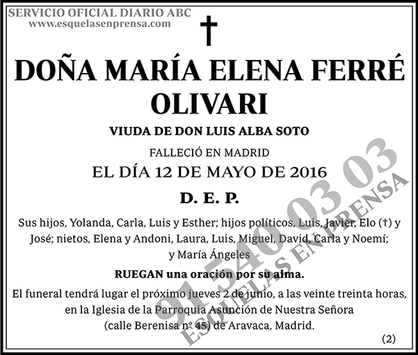 María Elena Ferré Olivari